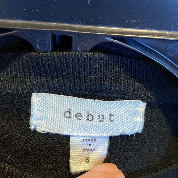 Debut Classic Black Button-Up Cardigan Size Small - Picture 3 of 6